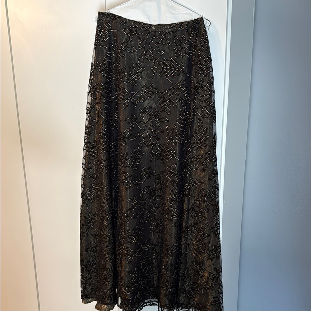 Elegant Black and Gold Beaded Skirt